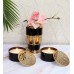 Black & Gold Flower Pot & Wax Jar Combo Set of 3